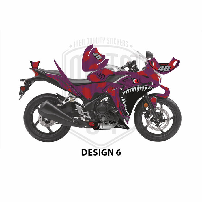 Honda CBR 250 2011-2013 Turbo Shark Theme Graphic Kit