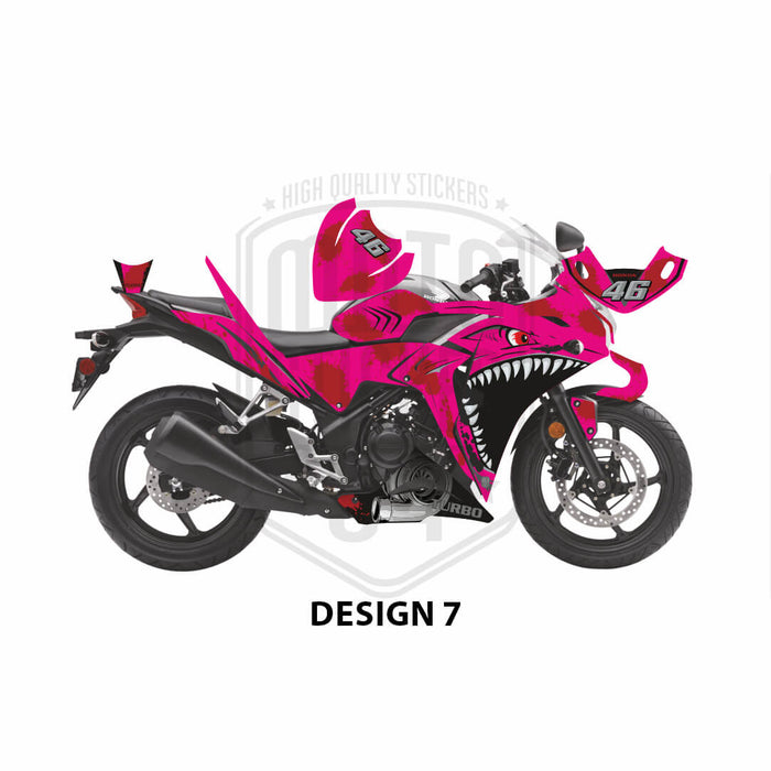 Honda CBR 250 2011-2013 Turbo Shark Theme Graphic Kit