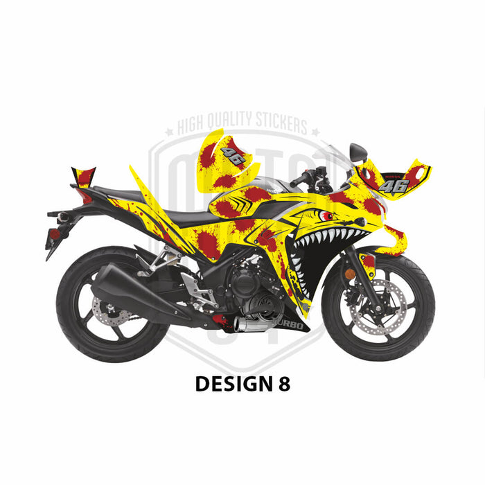 Honda CBR 250 2011-2013 Turbo Shark Theme Graphic Kit