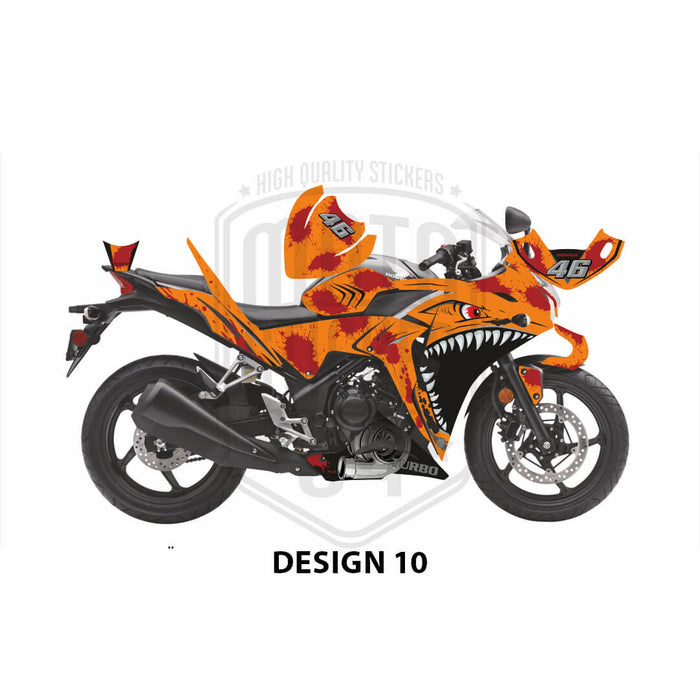 Honda CBR 250 2011-2013 Turbo Shark Theme Graphic Kit