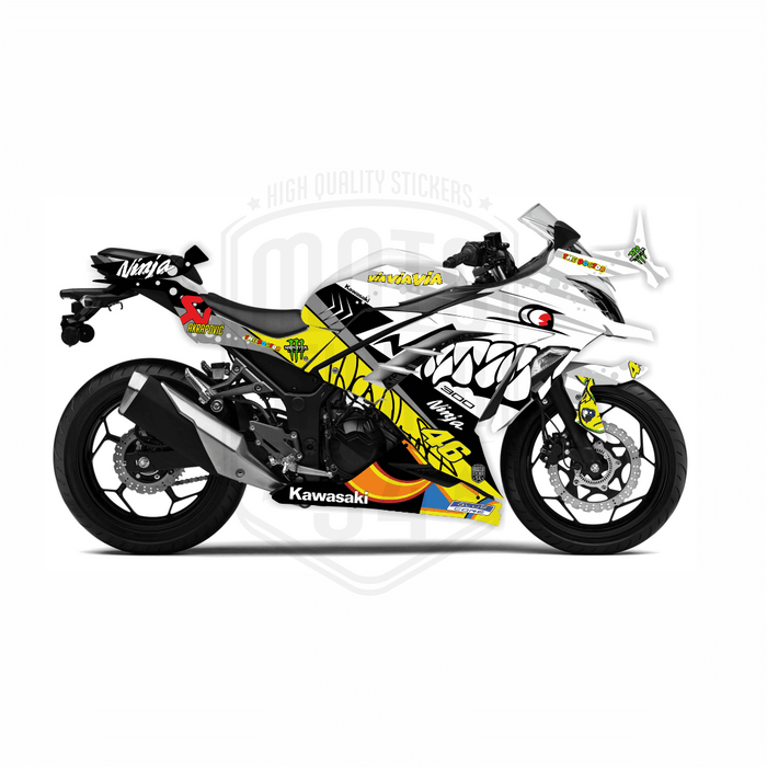 Kawasaki Ninja 300 2012-2016 Rossi Shark Theme Graphic Kit