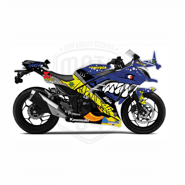 Kawasaki Ninja 300 2012-2016 Rossi Shark Theme Graphic Kit