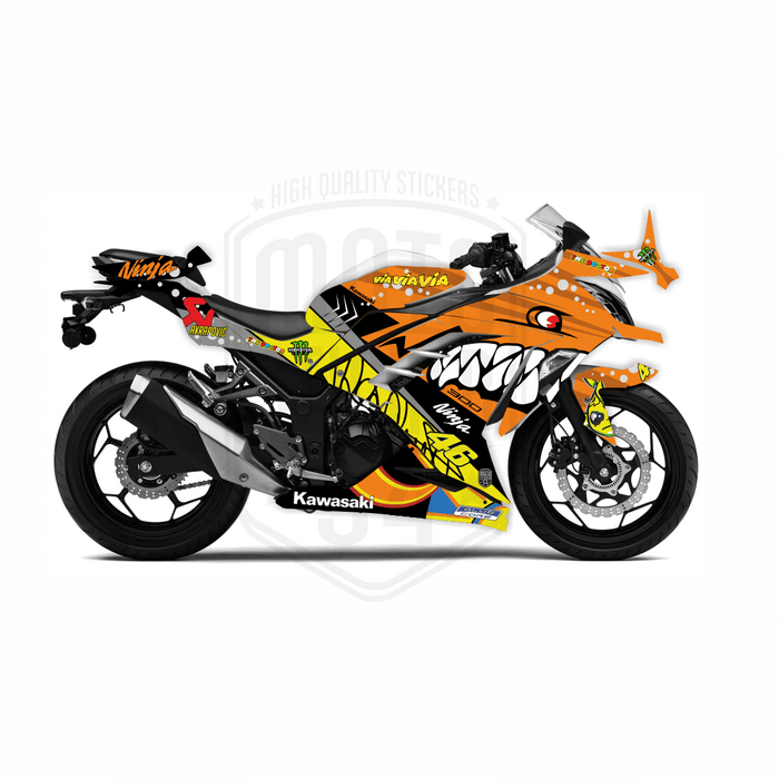 Kawasaki Ninja 300 2012-2016 Rossi Shark Theme Graphic Kit
