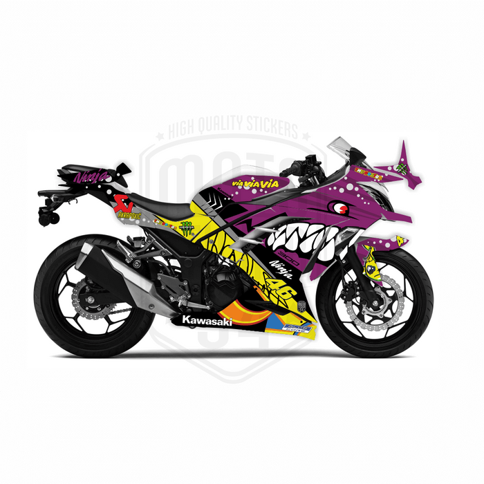 Kawasaki Ninja 300 2012-2016 Rossi Shark Theme Graphic Kit