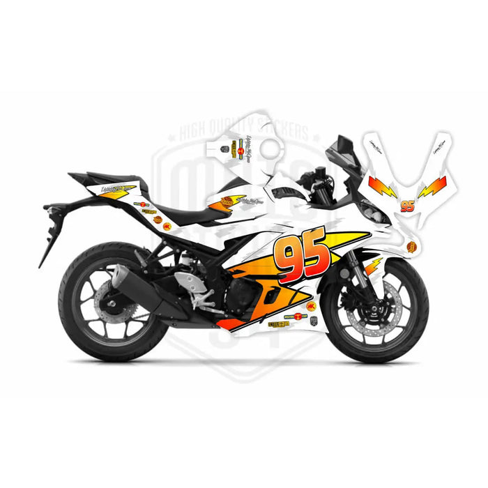 Yamaha R25 McQueen Graphic Sticker Decal Wrap Kit Fits Yamaha R3 R25 2019-2022 Bikerz Kingdom