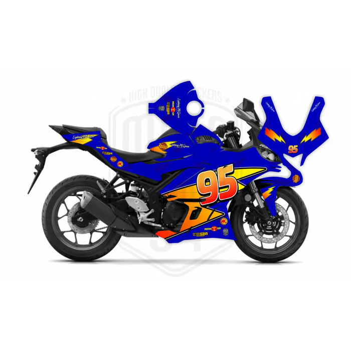 Yamaha R25 McQueen Graphic Sticker Decal Wrap Kit Fits Yamaha R3 R25 2019-2022 Bikerz Kingdom