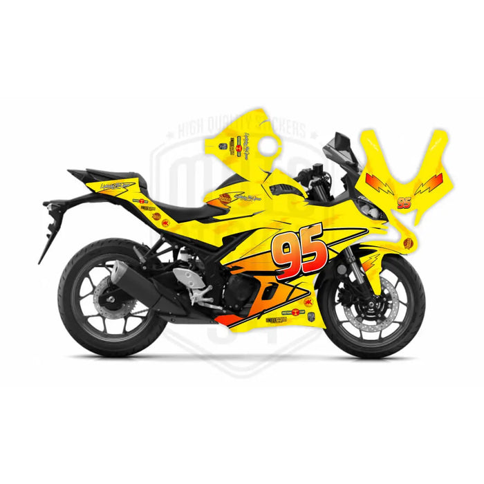 Yamaha R25 McQueen Graphic Sticker Decal Wrap Kit Fits Yamaha R3 R25 2019-2022 Bikerz Kingdom