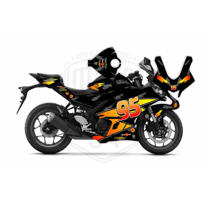 Yamaha R25 McQueen Graphic Sticker Decal Wrap Kit Fits Yamaha R3 R25 2019-2022 Bikerz Kingdom