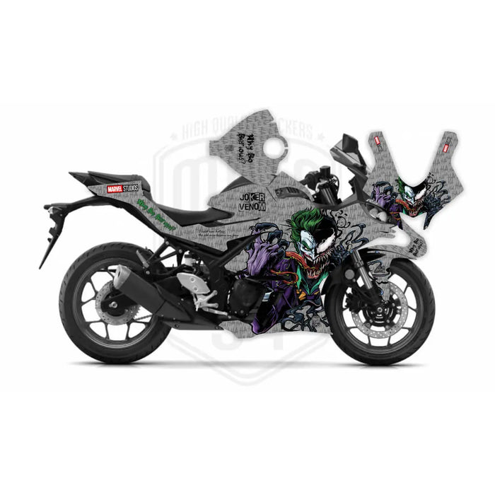 Yamaha Venom & Joker Graphic Sticker Decal Wrap Kit Fits Yamaha R3 R25 2019-2022 Bikerz Kingdom