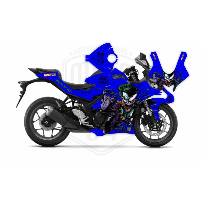 Yamaha Venom & Joker Graphic Sticker Decal Wrap Kit Fits Yamaha R3 R25 2019-2022 Bikerz Kingdom