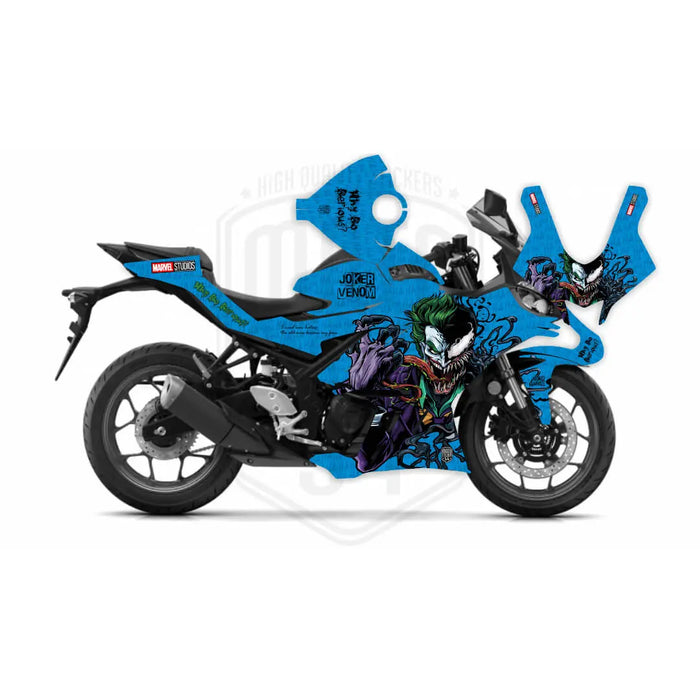 Yamaha Venom & Joker Graphic Sticker Decal Wrap Kit Fits Yamaha R3 R25 2019-2022 Bikerz Kingdom