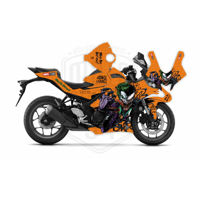 Yamaha Venom & Joker Graphic Sticker Decal Wrap Kit Fits Yamaha R3 R25 2019-2022 Bikerz Kingdom