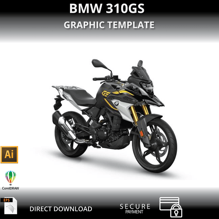 BMW 310GS Motorcycle 1:1 Vector Graphic Template