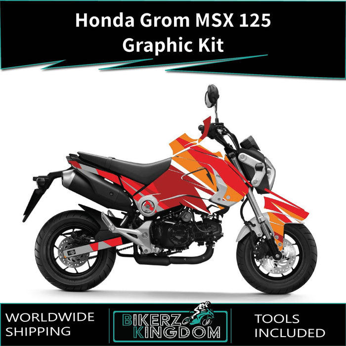 Honda Grom MSX 125 2013-2016 Graphic Kit Orange Theme Decal Wrap