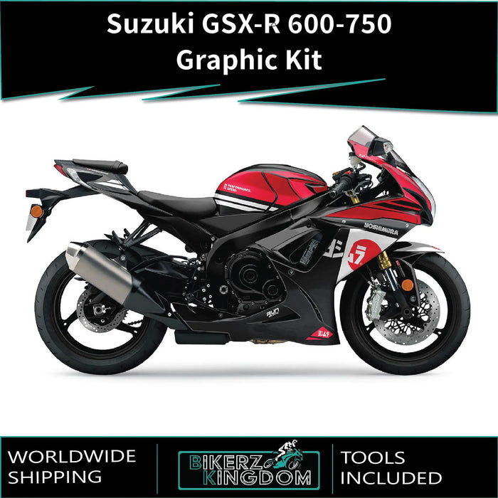 SUZUKI GSX-R 600 / 750 Graphic Kit fits GSX-R 600 2008-2024 Models Bikerz Kingdom
