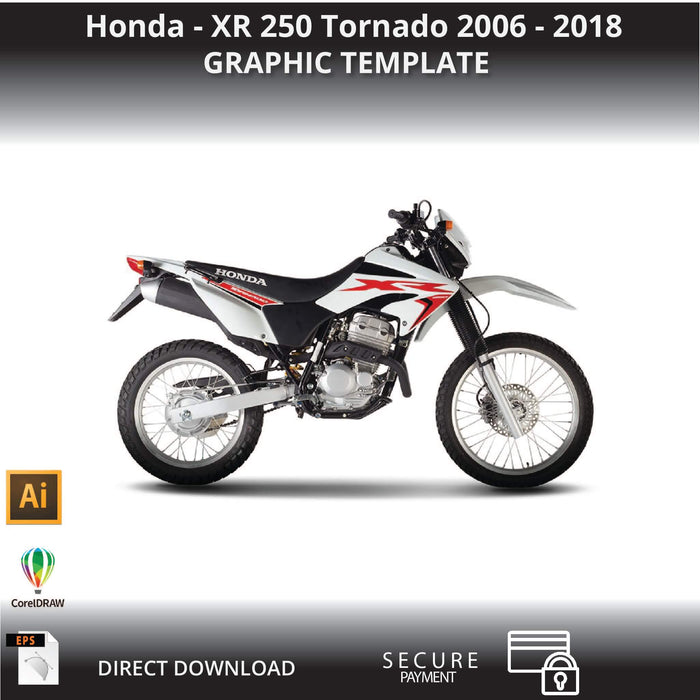 Honda - XR 250 Tornado 2006 - 2018 Motorcycle 1:1 Vector Graphic Template