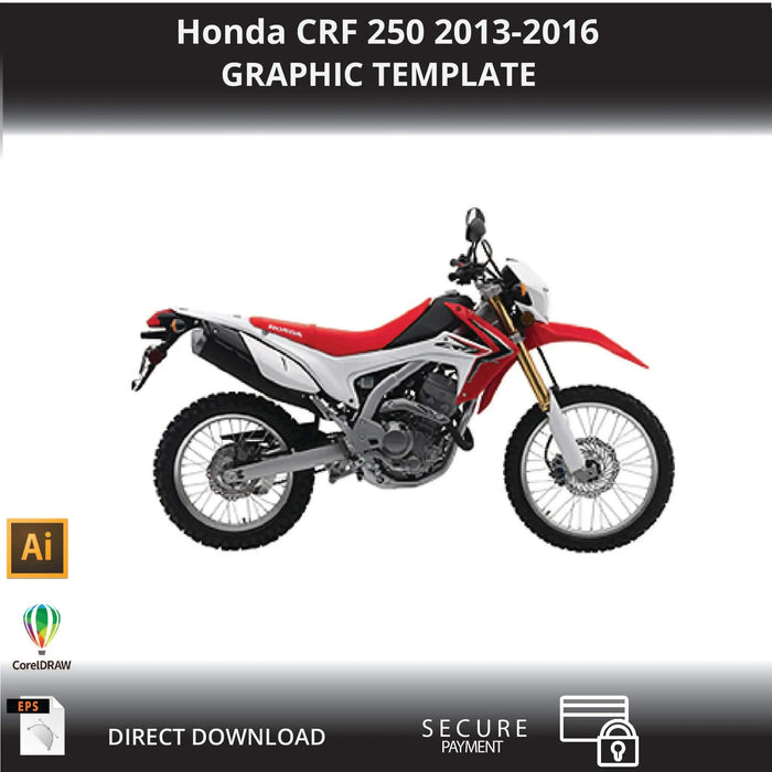 HONDA CRF 250 2013-2016 Motorcycle 1:1 Vector Graphic Template Bikerz Kingdom