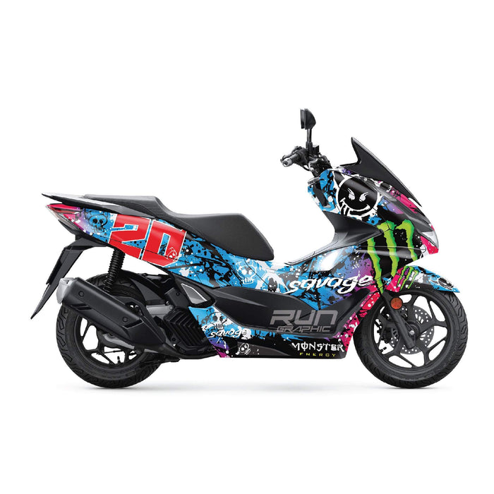 Honda PCX 125 2025 Fabio Quartararo Monster Kit Full Decals
