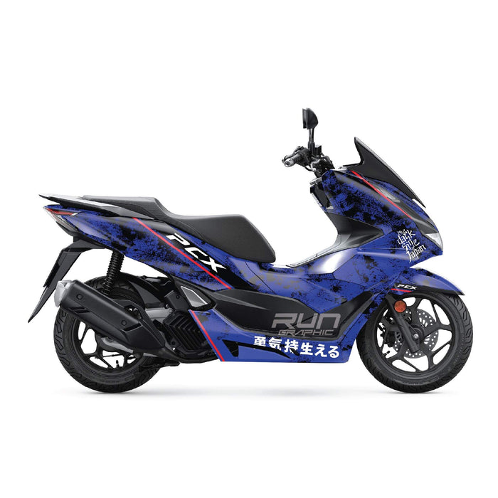 Honda PCX 125 2025 Blue Dark Side of Japan Graphic Kit Full Decals