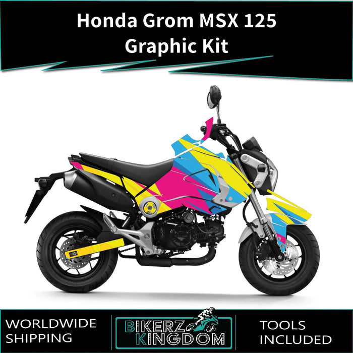 Honda Grom MSX 125 2013-2016 Graphic Kit Rainbow Theme Decal Wrap Bikerz Kingdom