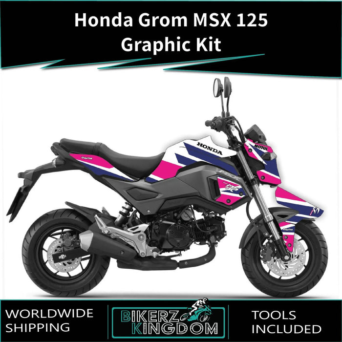 Honda Grom MSX 125 V2 2017-2020 Graphic Kit Pastel Race Colours Decal Wrap Bikerz Kingdom