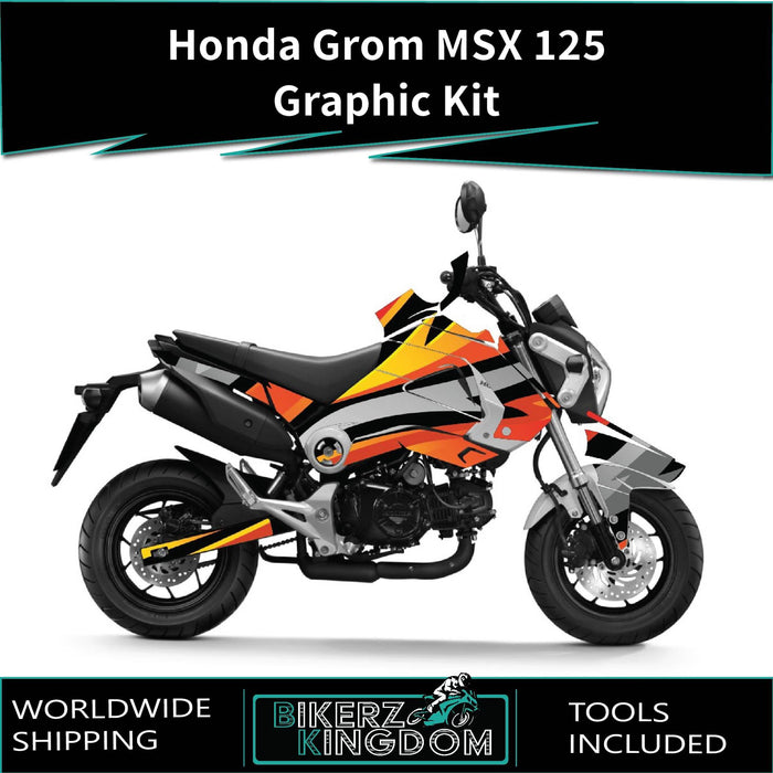 Honda Grom MSX 125 2013-2016 Graphic Kit Orange Theme Decal Wrap