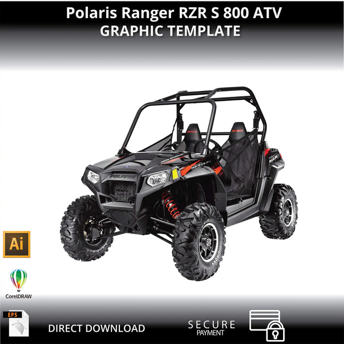 Polaris Ranger RZR S 800 ATV 1:1 Vector Graphic Template Bikerz Kingdom