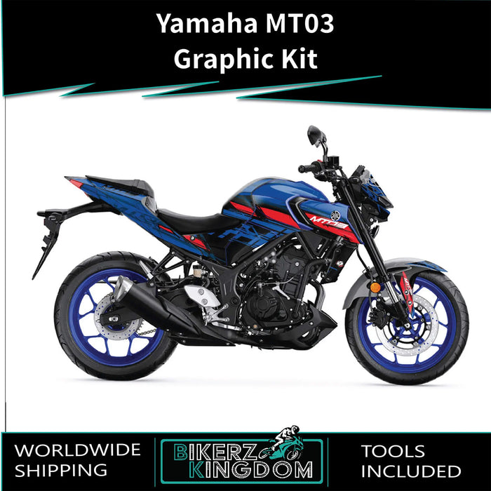 YAMAHA MT03 Graffiti Graphic Kit 2014-2024 Models Bikerz Kingdom
