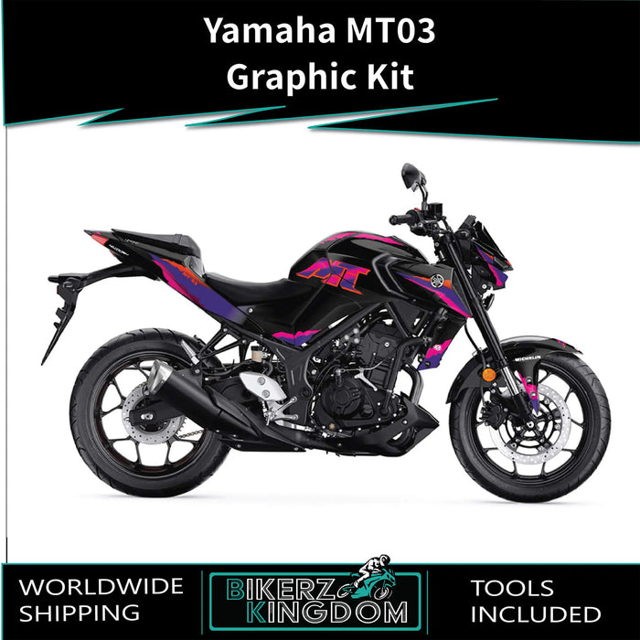 YAMAHA MT03 Vibrant Graphic Kit 2014-2024 Models Bikerz Kingdom