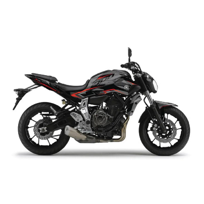 YAMAHA MT07 Funky Grey and Red Graphic Kit 2014-2024 Bikerz Kingdom