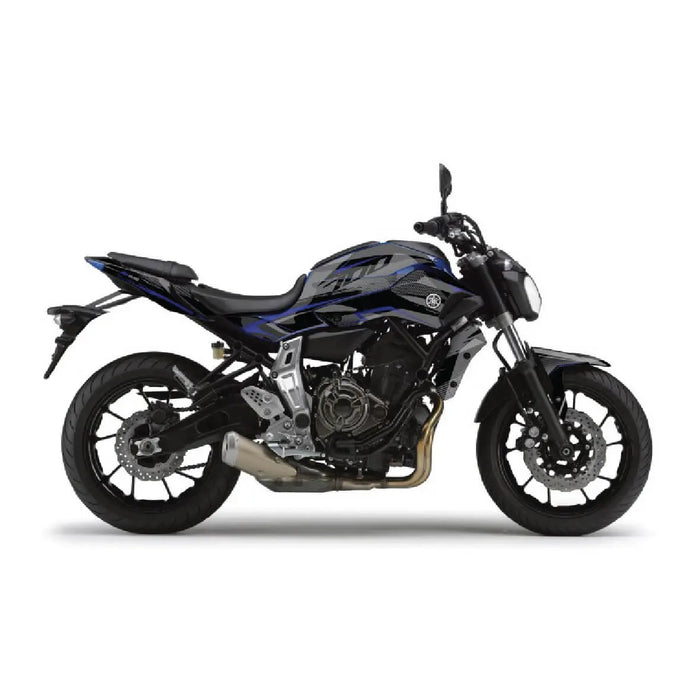 YAMAHA MT07 Mignight Blue and Grey Graphic Kit 2014-2024 Bikerz Kingdom