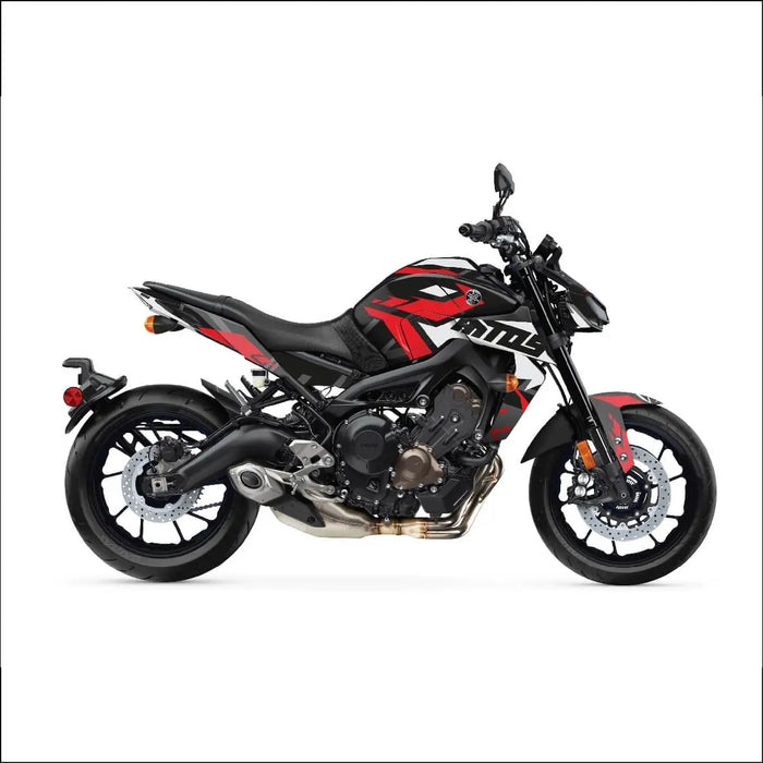YAMAHA MT09 Light Grey Red Graphic Kit 2014-2024 Bikerz Kingdom