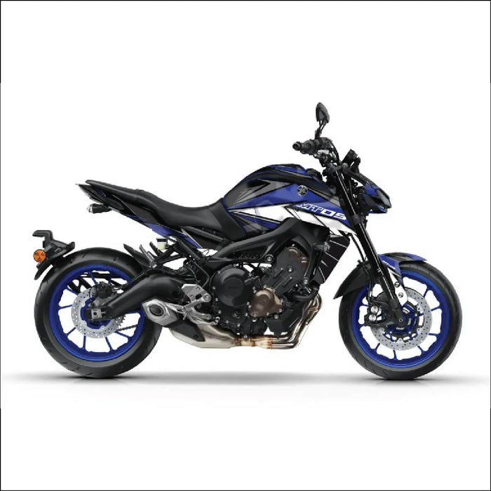 YAMAHA MT09  Blue and White Yellow Graphic Kit 2014-2024 Bikerz Kingdom