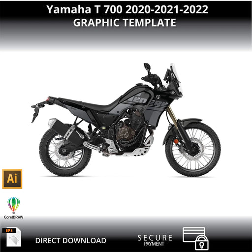 Yamaha T 700 2020-2021-2022 Motorcycle 1:1 Vector Graphic Template Bikerz Kingdom