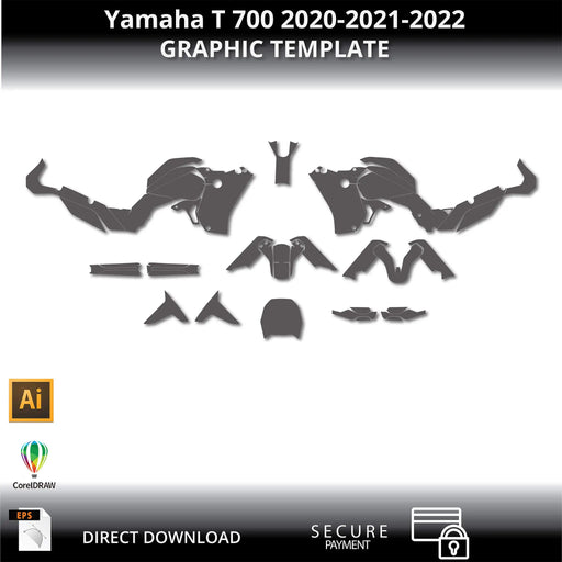 Yamaha T 700 2020-2021-2022 Motorcycle 1:1 Vector Graphic Template Bikerz Kingdom