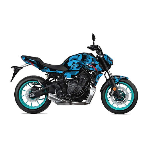 YAMAHA MT07 Graphics Kit Camo Turquoise 2021 - 2024 Design MT07 Decal Set Bikerz Kingdom
