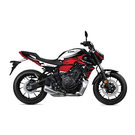 YAMAHA MT07 Graphics Kit White Red 2021 - 2024 Design MT07 Decal Set Bikerz Kingdom
