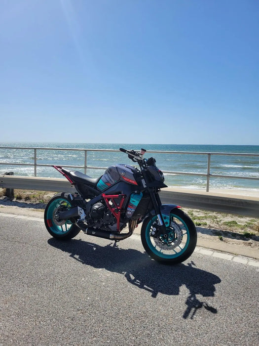 YAMAHA MT-09 Grey and Turquoise Graphic Kit 2014-2024 Bikerz Kingdom