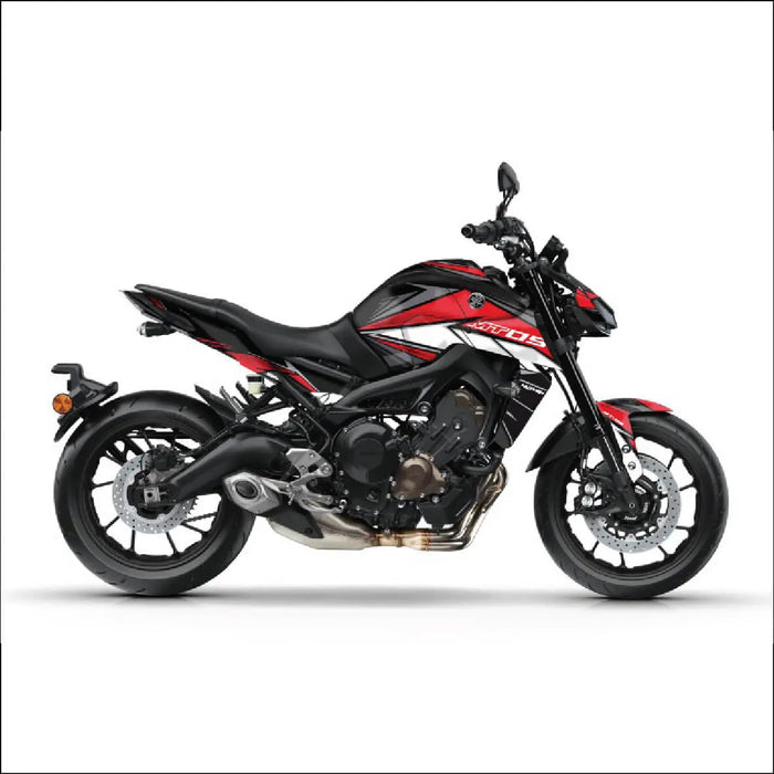YAMAHA MT09 Red and White Yellow Graphic Kit 2014-2024 Bikerz Kingdom