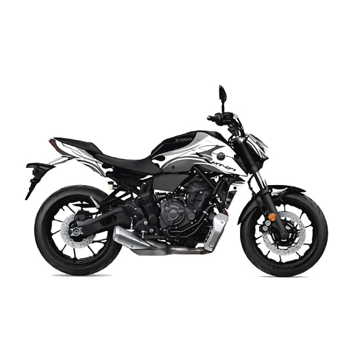 YAMAHA MT07 Graphics Kit & White Grey 2021-2024 Design MT07 Decal Set Bikerz Kingdom