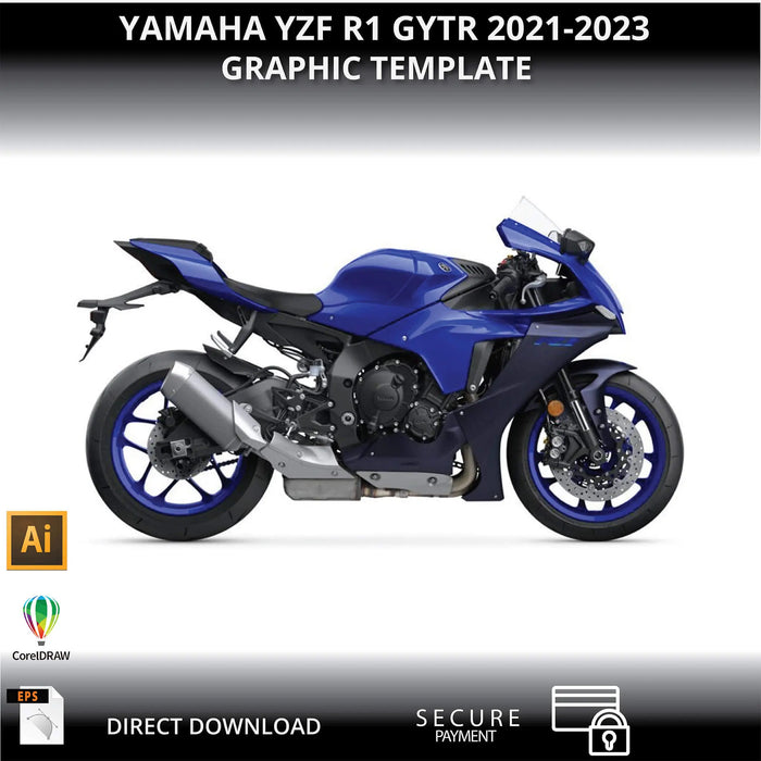 YAMAHA YZF R1 GYTR 2021-2023 1:1 Vector Graphic Template Bikerz Kingdom