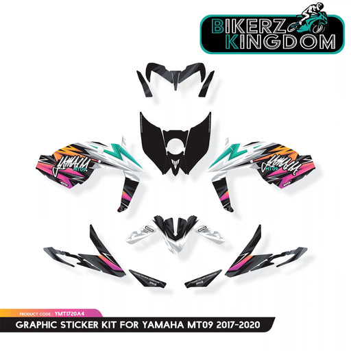 PREMIUM RANGE Yamaha MT09 Graffiti Graphic Kit fits 2017 - 2020 Bikerz Kingdom
