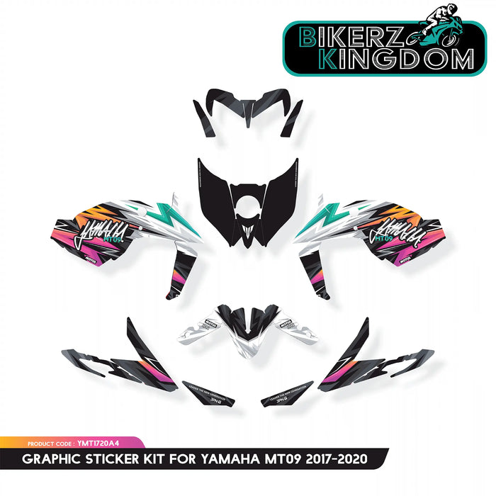 PREMIUM RANGE Yamaha MT09 Graffiti Graphic Kit fits 2017 - 2020 Bikerz Kingdom