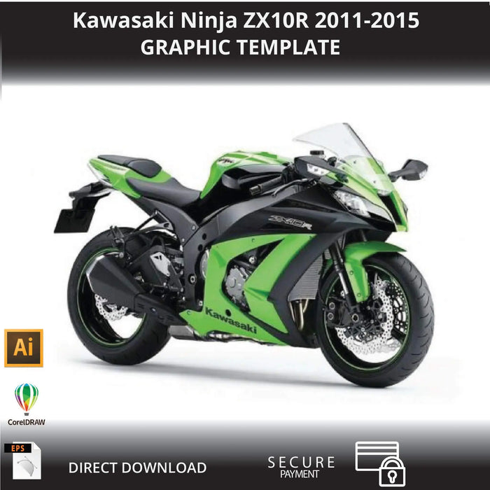 KAWASAKI NINJA ZX-10R 2011-2015 1:1 Vector Graphic Template Bikerz Kingdom
