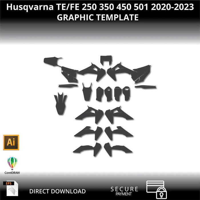 Husqvarna TE/FE 2020-2023 1:1 Vector Graphic Template Bikerz Kingdom