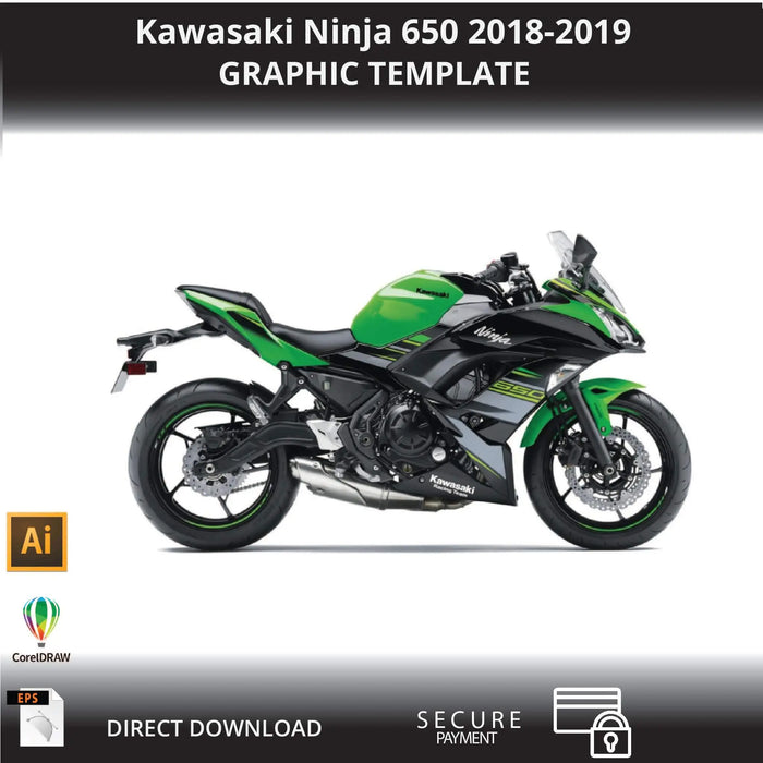 KAWASAKI NINJA 650-2018-2019 1:1 Vector Graphic Template Bikerz Kingdom