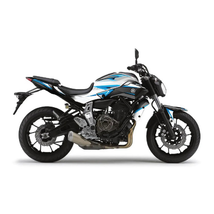YAMAHA MT07 Funky Baby Blue and White Graphic Kit 2014-2024 Bikerz Kingdom