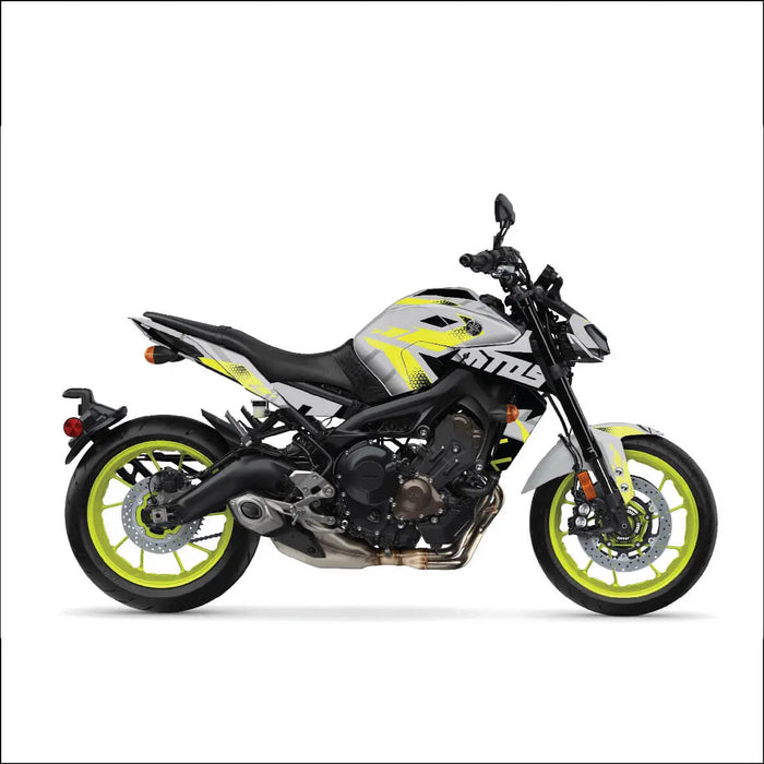 YAMAHA MT-09 Yellow and Black Graphic Kit 2014-2024 Bikerz Kingdom