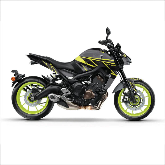 YAMAHA MT-09 Yellow and Black Graphic Kit 2014-2024 Bikerz Kingdom