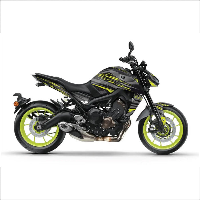 YAMAHA MT-09 Yellow and Black Graphic Kit 2014-2024 Bikerz Kingdom